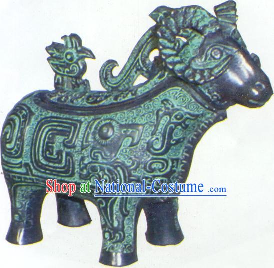 Chinese Imitation Antiques-Four-sheeped Square Zun