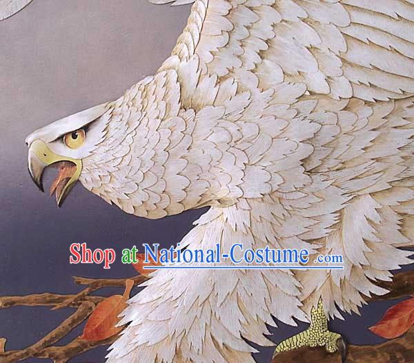 Chinese Classic Hand Carved Wood House Solid Decorative Painting-Hawk King