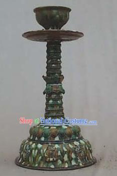 Chinese Classic Archaized Tang San Cai Statue-Tang Dynasty Candle Holder