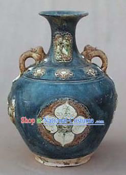 Chinese Classic Archaized Tang San Cai Statue-Song Dynasty Amphora Jar