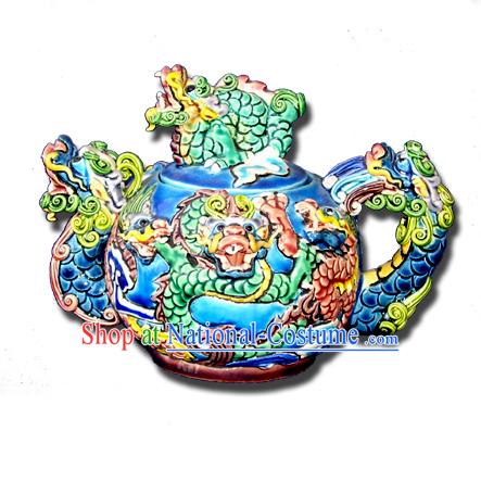 Chinese Cochin Ceramics-Nine Dragons Palace Kettle