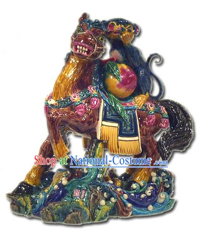 Chinese Cochin Ceramics-Monkey Riding on Horse_means being promoted by the boss_