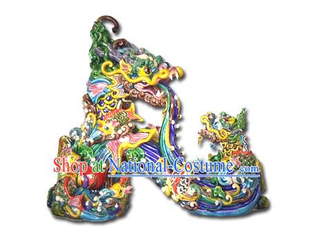 Chinese Cochin Ceramics-Dragon Parents Teaching Dragon Child