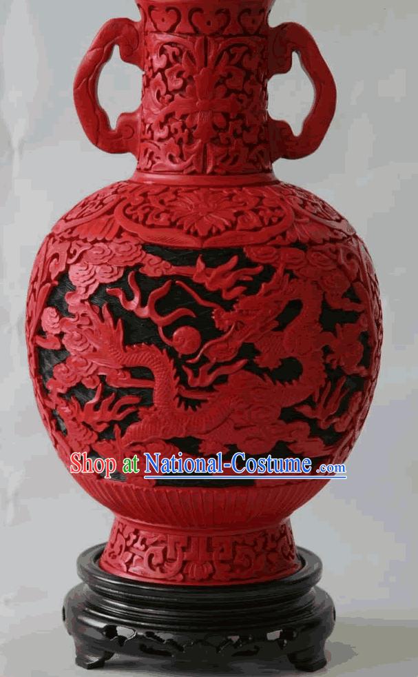 Beijing Palace Lacquer Works-Dragons Bottle