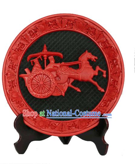 Chinese Palace Lacquer Works-People and Carriage of Three Kingdoms