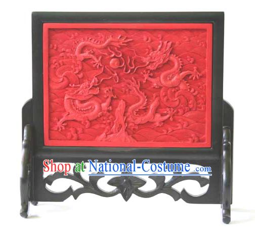 Traditional Lacquer Craft-Playing Dragons Plate