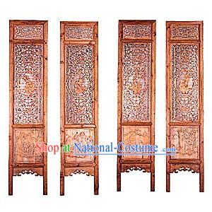 Mahogany Antique Style Folding Screen