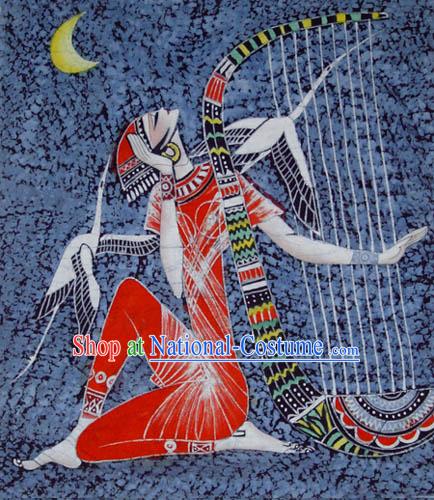 Hand Made Batik Hanging-Playing Harp