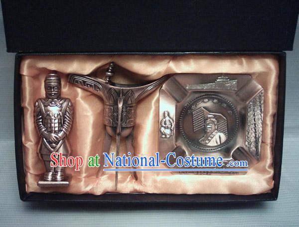 Marvellous China Terra Cotta Warrior Gift Set_three pieces set_