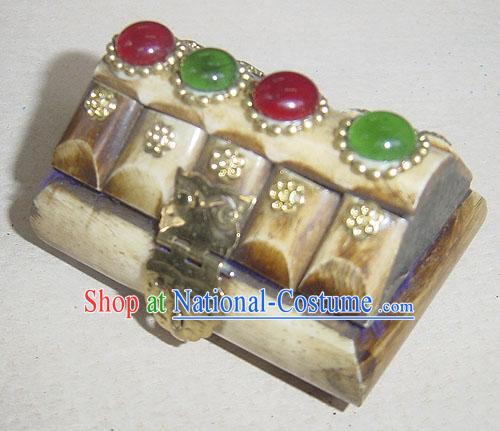 Tibet Yak Bone Precious Stone Jewelry Box