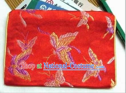 Chinese Red Butterfly Credit Card Purse