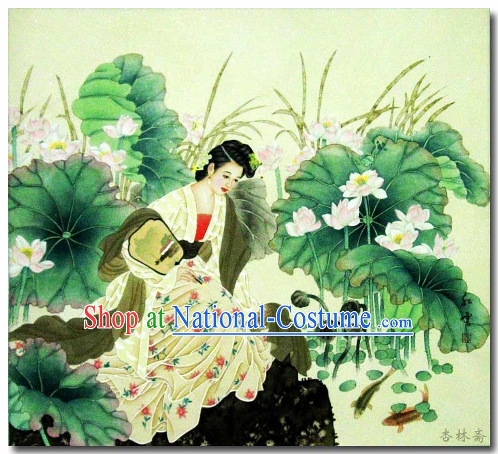 Chinese Classic Traditional Painting-Ancient Beauty Xi Shi