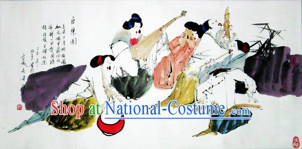 Chinese Classic Traditional Painting-Tang Dynasty Happiness