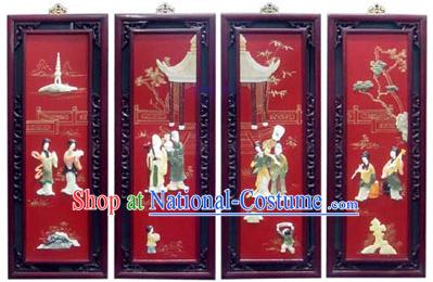 Lacquer Ware Folding Screen-Ancient Happiness