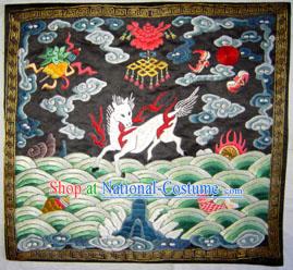 Qing Dynasty Ninth Grade Military Government Offical Hand Embroidery Flake