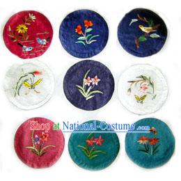 Chinese Classic Hand Made Embroidery Teacup Tray _9 pieces set_