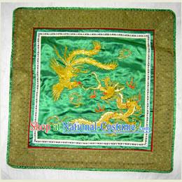 Chinese Classic Hand Made Embroidery Flake-Golden Dragon and Phoenix