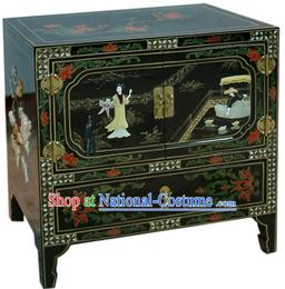 Chinese Palace Lacquer Ware Cabinet-Flying a Kite