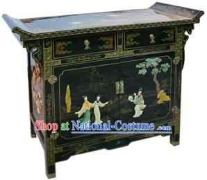 Chinese Palace Lacquer Ware Cabinet-Three Beauties A Story