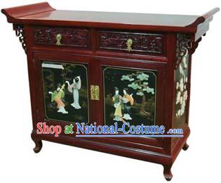 Chinese Classic Red Palace Lacquer Ware Cabinet