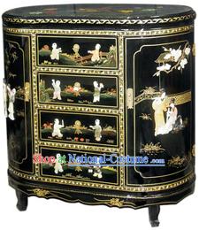 Chinese Palace Lacquer Ware Cabinet-Ancient Children and Women Fun