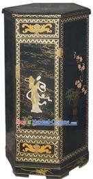 Chinese Palace Lacquer Ware Telephone Cabinet