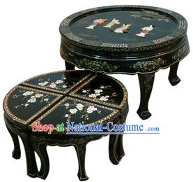 China Palace Lacquer Ware Table and Stool Set