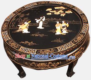 Chinese Square Lacquer Ware Table Set-Palace Beauties