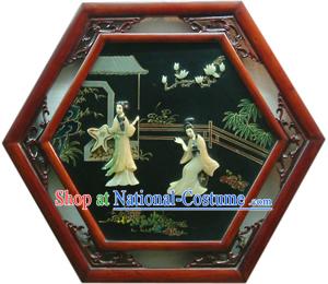 Chinese Palace Hanging Lacquer Ware Mirror Series-Palace Beauties