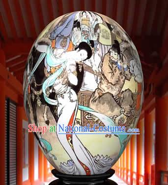 Chinese Wonder Hand Painted Colorful Egg-Beauty Love Painting