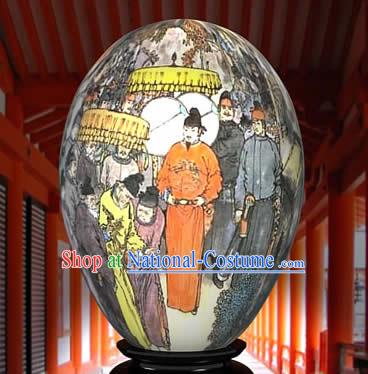 Chinese Wonder Hand Painted Colorful Egg-Ancient Emperor Family Painting