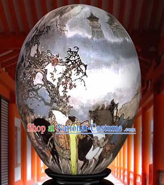 Chinese Wonder Hand Painted Colorful Egg-Inside The Mountain Painting