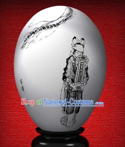 Chinese Wonder Hand Painted Colorful Egg-Bao Zhu of The Dream of Red Chamber