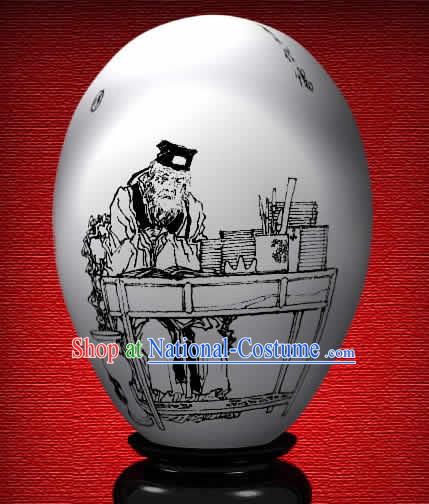 Chinese Wonder Hand Painted Colorful Egg-Jia Dairu of The Dream of Red Chamber