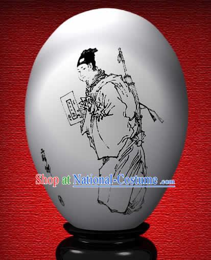 Chinese Wonder Hand Painted Colorful Egg-Ancient Scholar of The Dream of Red Chamber