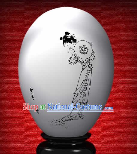 Chinese Wonder Hand Painted Colorful Egg-Snow Girl of The Dream of Red Chamber