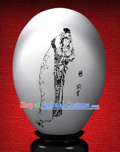 Chinese Wonder Hand Painted Colorful Egg-Xiang Yun of The Dream of Red Chamber