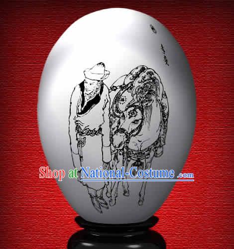 Chinese Wonder Hand Painted Colorful Egg-Li Gui of The Dream of Red Chamber