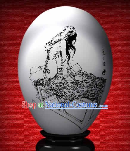 Chinese Wonder Hand Painted Colorful Egg-You Er Niang of The Dream of Red Chamber