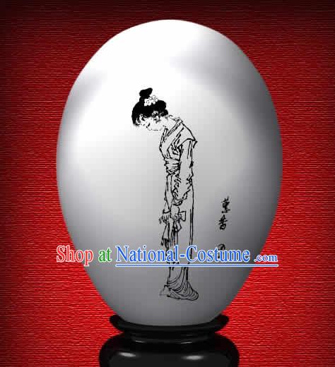 Chinese Wonder Hand Painted Colorful Egg-Hui Xiang of The Dream of Red Chamber