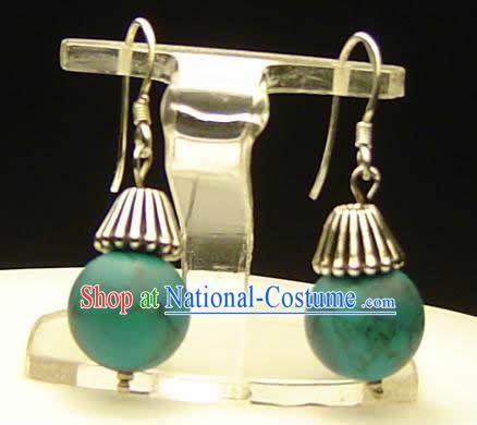 Beijing Silver Song Stone Earrings