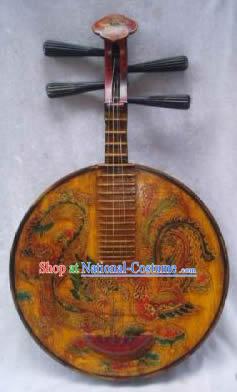 Old Dragon and Phoenix Musical Instrument Lute