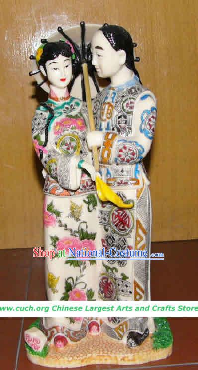 Hand Made Chinese Colophony Statue-Ancient Love