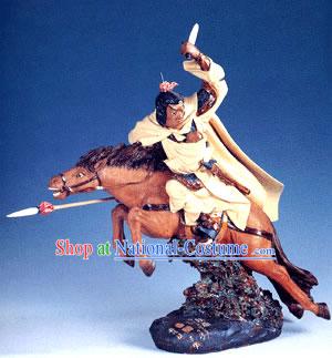 Chinese Hand Made Shi Wan Ceramics Statue-Ancient Brave General-Zhao Yun