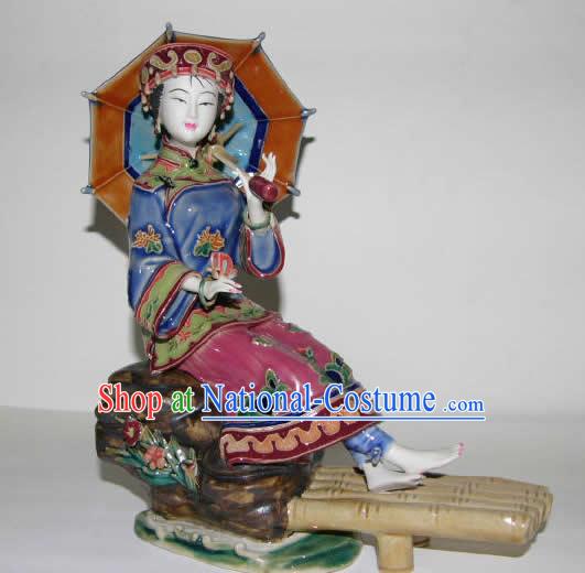 Chinese Hand Made Shi Wan Ceramics-Ancient Palace Princess