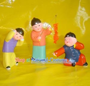 Beijing Hand Made Clay Figurine-Playing Firecracker