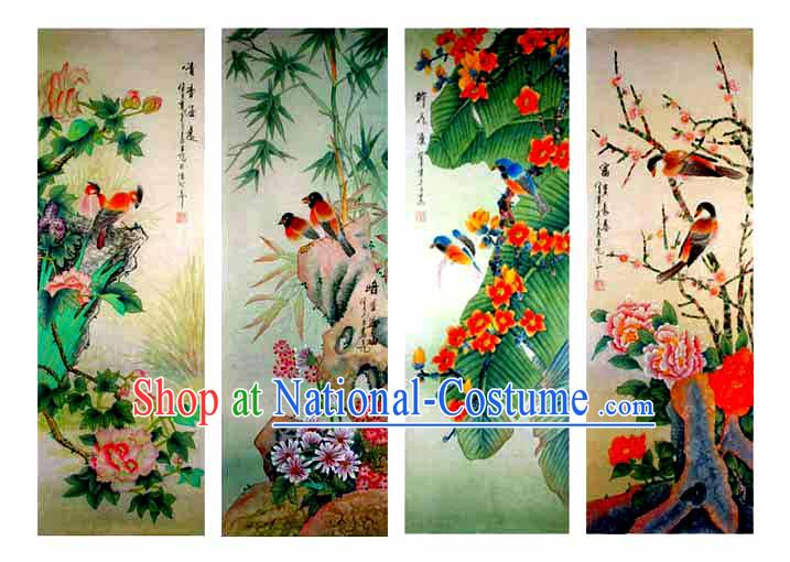 Chinese Wash Painting-Beautiful Four Seasons