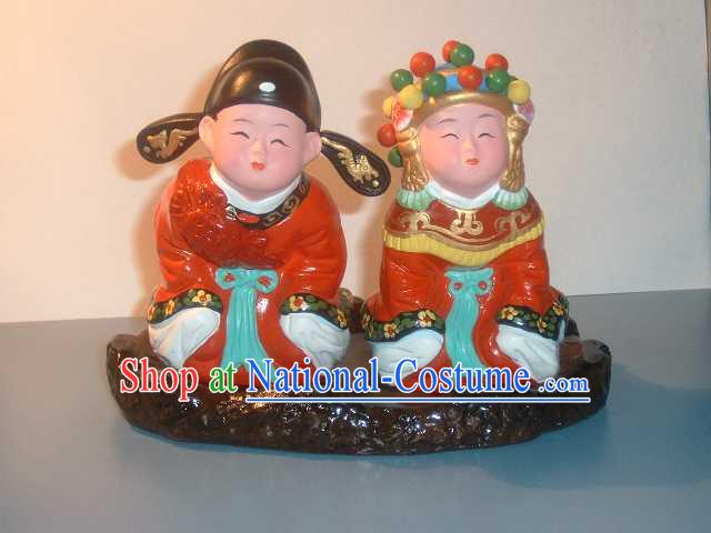 Beijing Hand Made Clay Figurine-Newly Married Couple