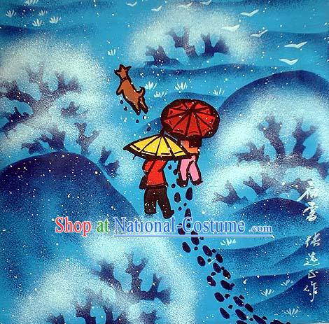 Traditional Chinese Farmer Painting - First Snow