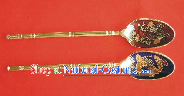 Chinese Cloisonne Coffee Spoon for Lovers_two pieces_